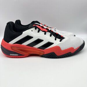 adidas Barricade 13 Men's Tennis Pickleball Shoes White Black Red Size 12 IH2558